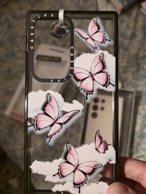 Casetify Pink Butterfly Clear Protective Case